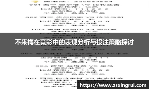 不来梅在竞彩中的表现分析与投注策略探讨